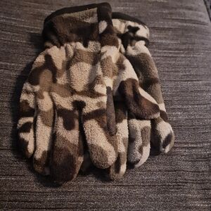 New Mens Camouflage Fleece Gloves Size OSFM